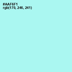 #AAF6F1 - Ice Cold Color Image