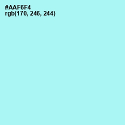 #AAF6F4 - Ice Cold Color Image