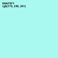 #AAF9F1 - Ice Cold Color Image