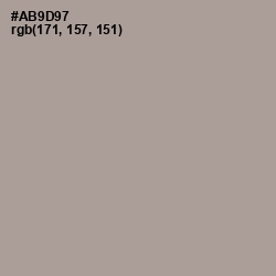 #AB9D97 - Dusty Gray Color Image