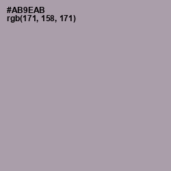 #AB9EAB - Amethyst Smoke Color Image