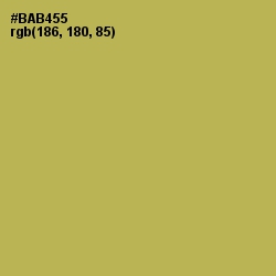 #BAB455 - Olive Green Color Image
