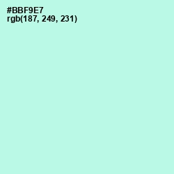 #BBF9E7 - Ice Cold Color Image