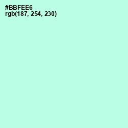 #BBFEE6 - Ice Cold Color Image