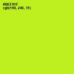#BEF01F - Inch Worm Color Image