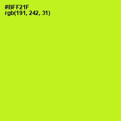 #BFF21F - Inch Worm Color Image