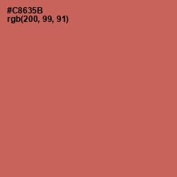 #C8635B - Red Damask Color Image