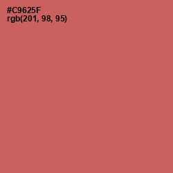 #C9625F - Red Damask Color Image