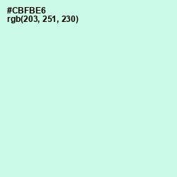 #CBFBE6 - Aero Blue Color Image