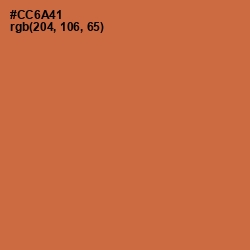 #CC6A41 - Red Damask Color Image