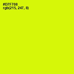 #D7F708 - Chartreuse Yellow Color Image