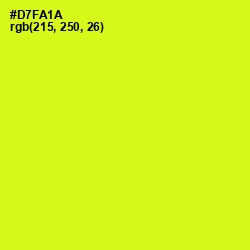 #D7FA1A - Chartreuse Yellow Color Image