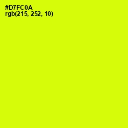 #D7FC0A - Chartreuse Yellow Color Image