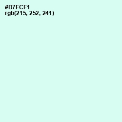 #D7FCF1 - White Ice Color Image