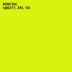#D9F30C - Chartreuse Yellow Color Image