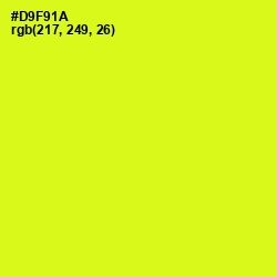 #D9F91A - Chartreuse Yellow Color Image