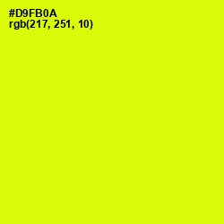 #D9FB0A - Chartreuse Yellow Color Image