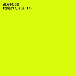 #D9FC0D - Chartreuse Yellow Color Image