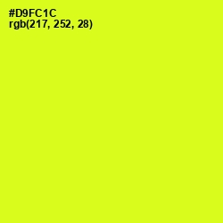 #D9FC1C - Chartreuse Yellow Color Image