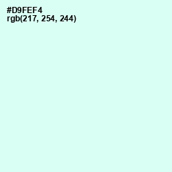 #D9FEF4 - White Ice Color Image