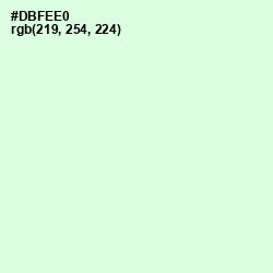 #DBFEE0 - Granny Apple Color Image