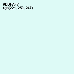 #DDFAF7 - White Ice Color Image