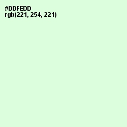 #DDFEDD - Snowy Mint Color Image