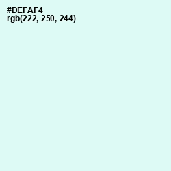 #DEFAF4 - White Ice Color Image