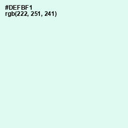 #DEFBF1 - White Ice Color Image