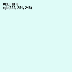 #DEFBF8 - Frosted Mint Color Image