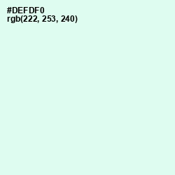 #DEFDF0 - White Ice Color Image