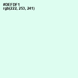 #DEFDF1 - White Ice Color Image