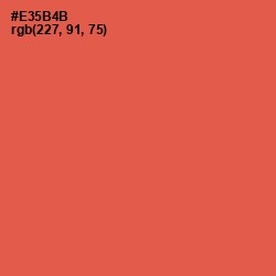 #E35B4B - Sunset Orange Color Image
