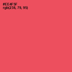 #EE4F5F - Sunset Orange Color Image