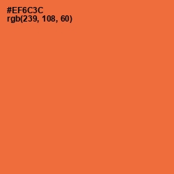 #EF6C3C - Burning Orange Color Image
