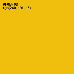 #F0BF0D - Amber Color Image