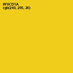 #F0CD1A - Lightning Yellow Color Image