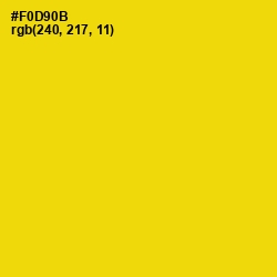 #F0D90B - School bus Yellow Color Image