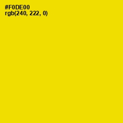 #F0DE00 - School bus Yellow Color Image