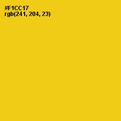 #F1CC17 - Lightning Yellow Color Image