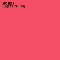 #F34E64 - Carnation Color Image