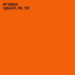 #F3600A - Blaze Orange Color Image