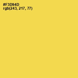 #F3D94D - Energy Yellow Color Image