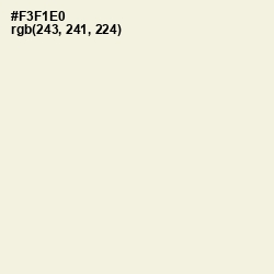 #F3F1E0 - Quarter Spanish White Color Image
