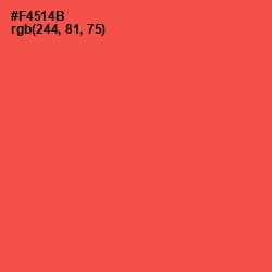 #F4514B - Sunset Orange Color Image