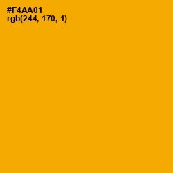 #F4AA01 - Yellow Sea Color Image