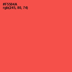 #F5504A - Sunset Orange Color Image