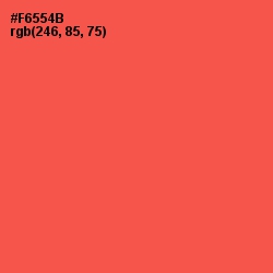 #F6554B - Sunset Orange Color Image