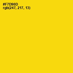 #F7D90D - School bus Yellow Color Image