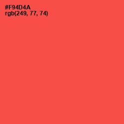 #F94D4A - Sunset Orange Color Image